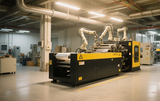 薄膜包裝機(jī)械設(shè)備運(yùn)行現(xiàn)場(chǎng) 薄膜包裝機(jī)械設(shè)備運(yùn)行現(xiàn)場(chǎng)